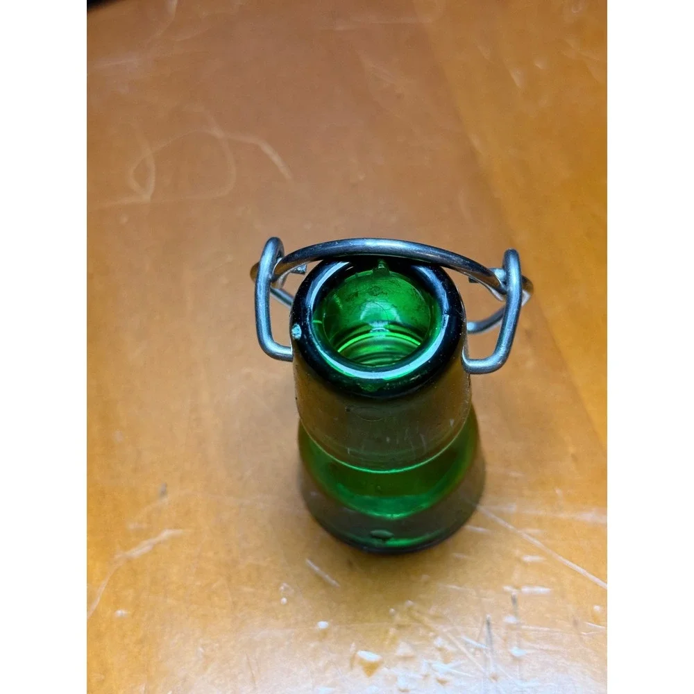 Vintage Grolsch Green Glass Swing Top Bottle Opener Barware Collectible